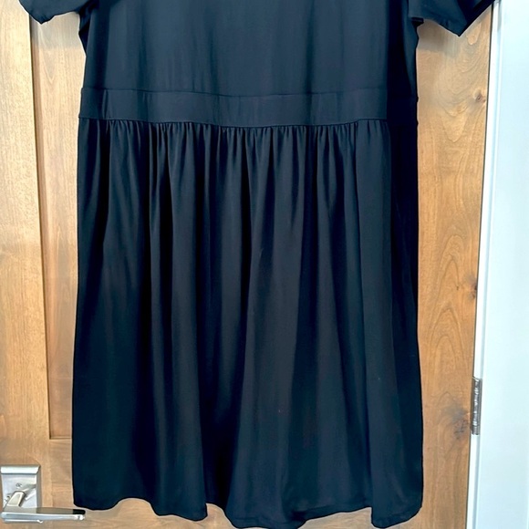Lands End Black Midi Dress Womens 2X Cotton blend short sleeve simple Basic - Picture 4 of 7